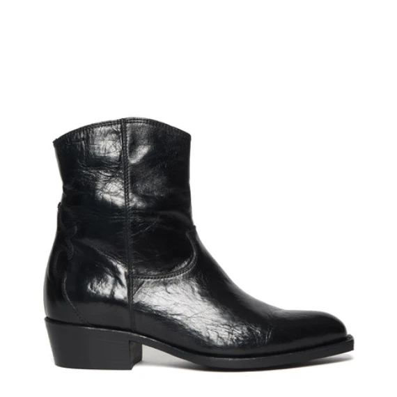 Tronchetto 66647 in pelle nera