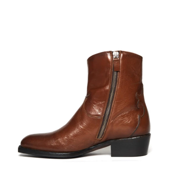 Tronchetto 66647 in pelle cuoio