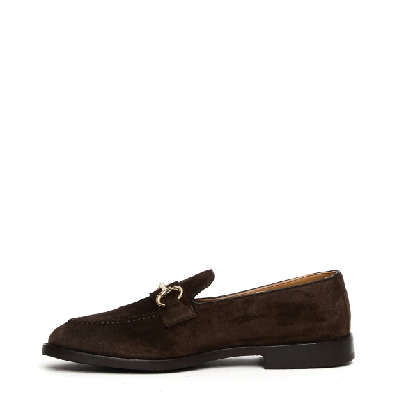 Mocassino 67026 in pelle scamosciata marrone