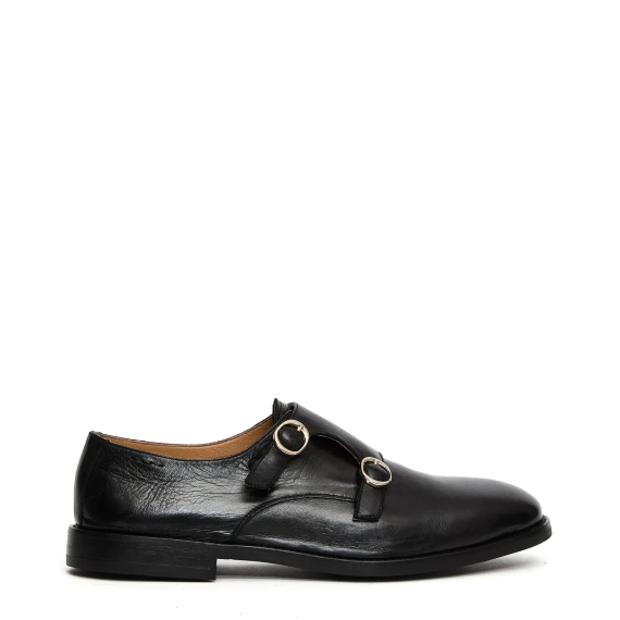 Monk strap 67036 in pelle nera