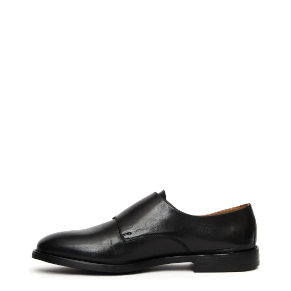 Monk strap 67036 in pelle nera