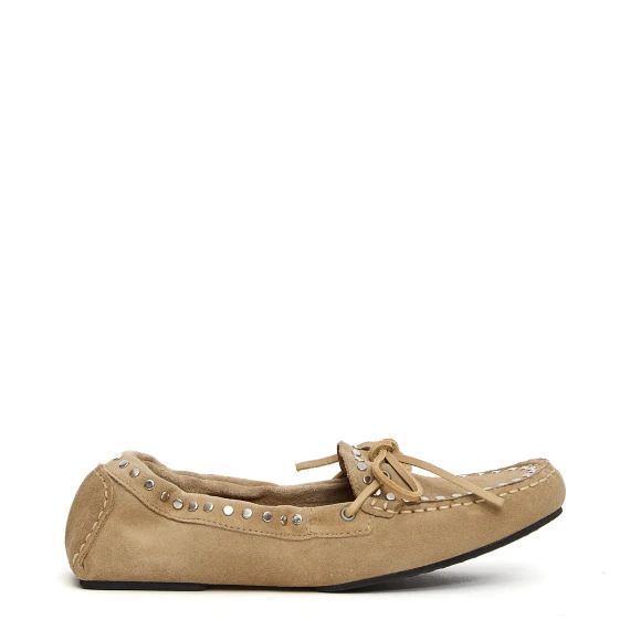 Mocassino Calla in pelle scamosciata beige