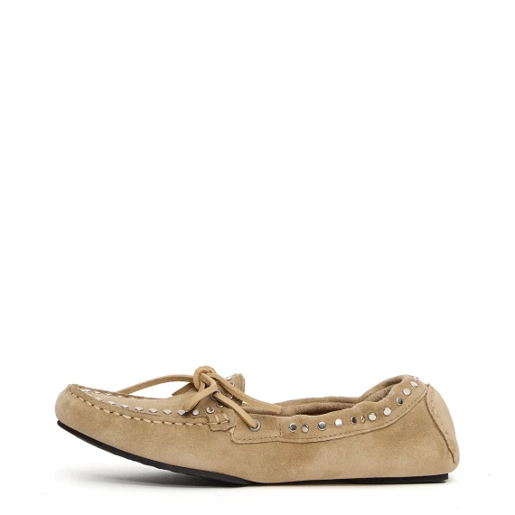 Mocassino Calla in pelle scamosciata beige