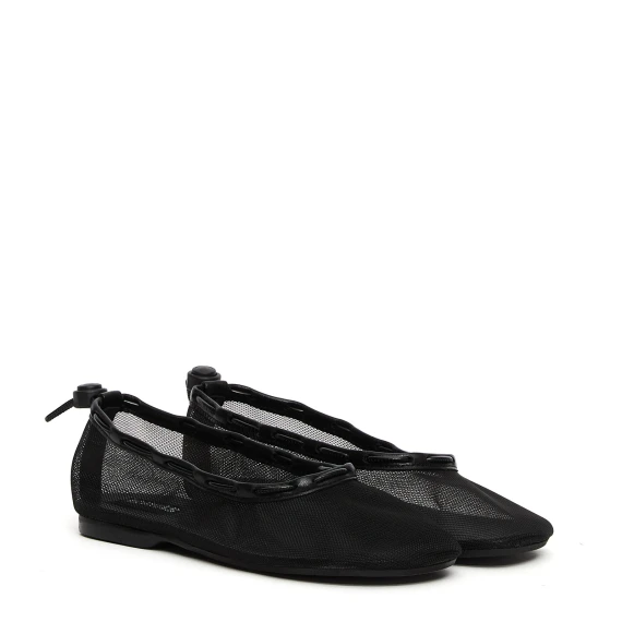 Ballerina Gill in pelle e rete nera