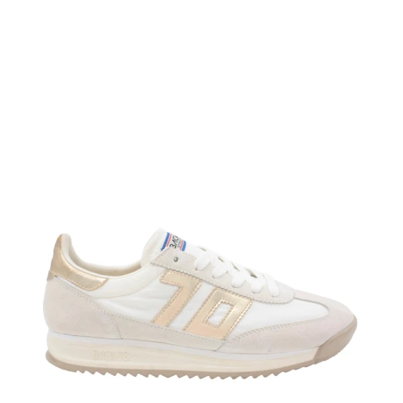 Sneakers Jogger 32 in tessuto e suede beige