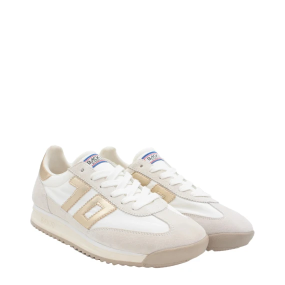 Sneakers Jogger 32 in tessuto e suede beige