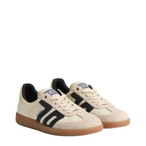 Sneakers Ghost in tessuto beige e suede nero