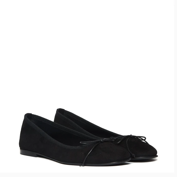 Ballerina 910 in pelle scamosciata nera