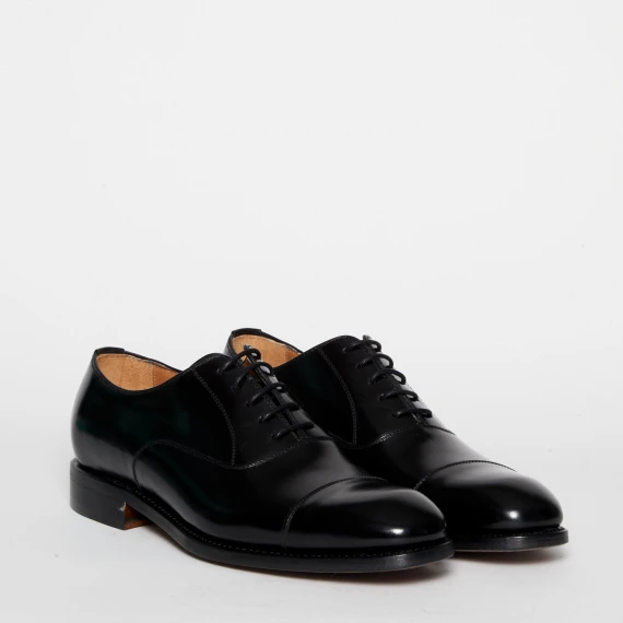 Scarpa stringata 5217 in pelle nera spazzolata