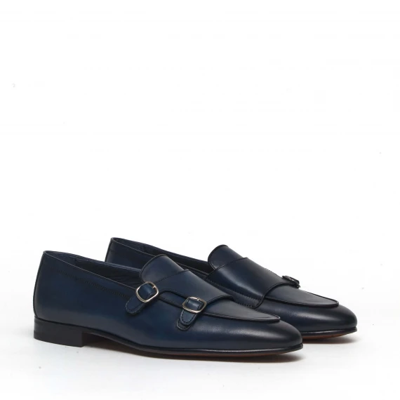 Monk Strap 5111 in pelle blu