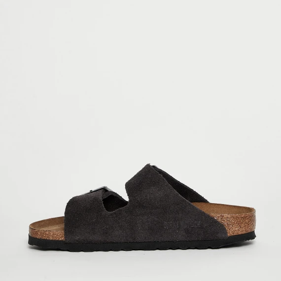 Sandalo in pelle scamosciata grigia