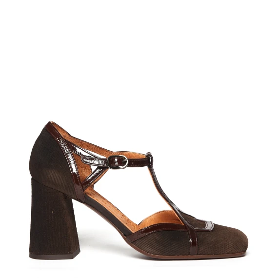 Scarpa Odessy in pelle e velluto marrone