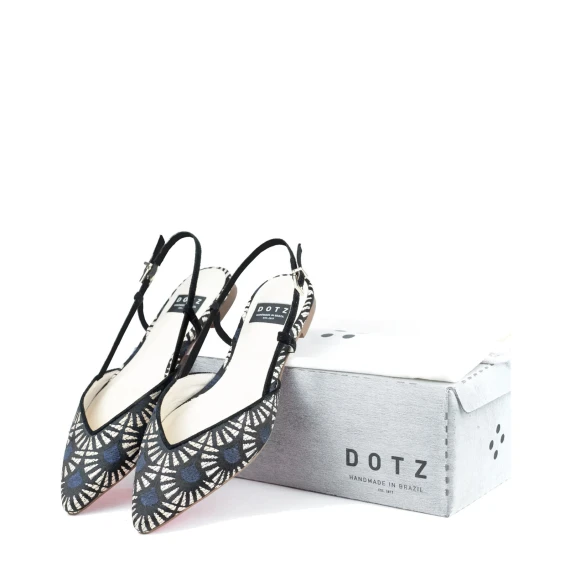 Slingback lamu in tessuto fantasia