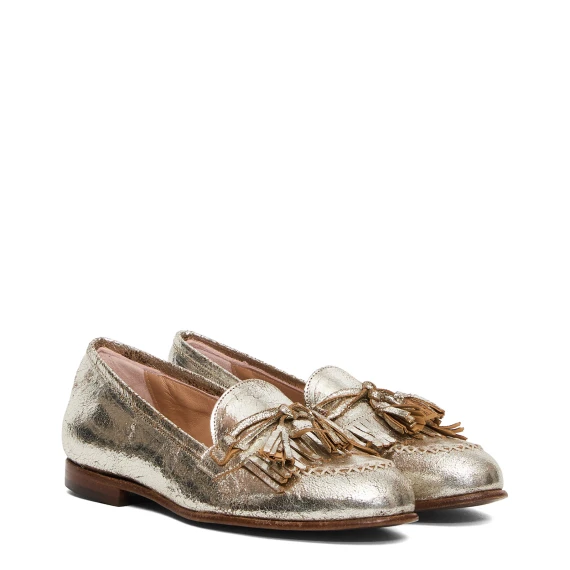 Mocassino DD69 in pelle platino