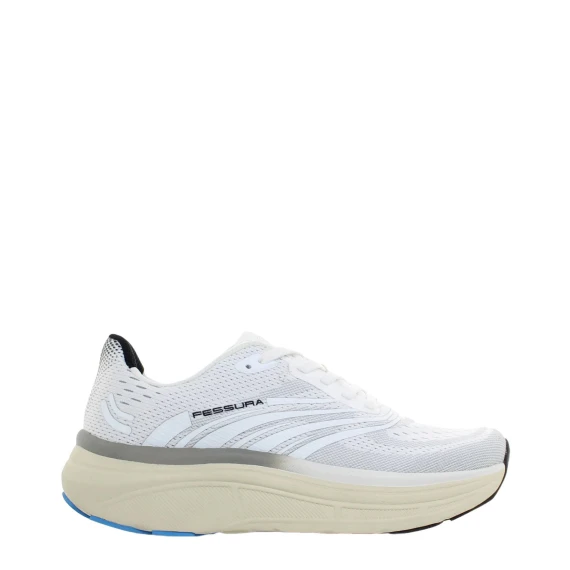 Sneakers Run 01 in tessuto jacquard bianco