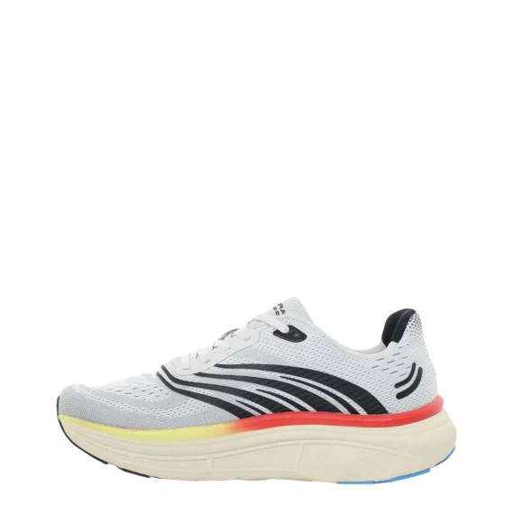 Sneakers Run 01 in tessuto jacquard grigio chiaro e nero