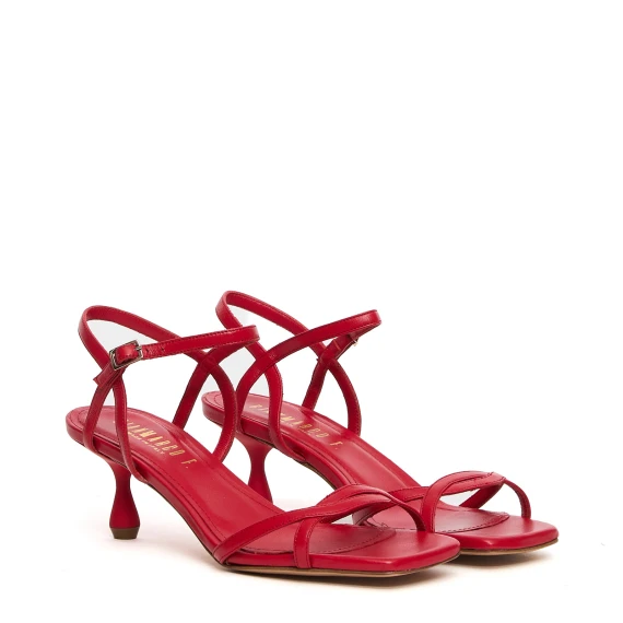 Sandali K131 in pelle rossa