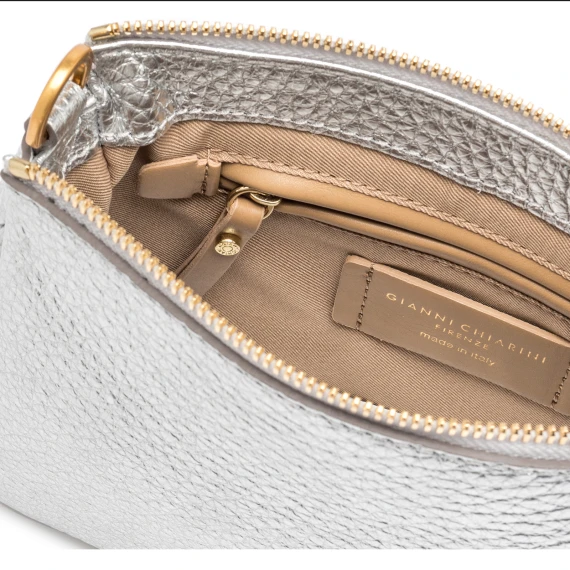 Borsa a spalla Brooke BS8750 in pelle argento