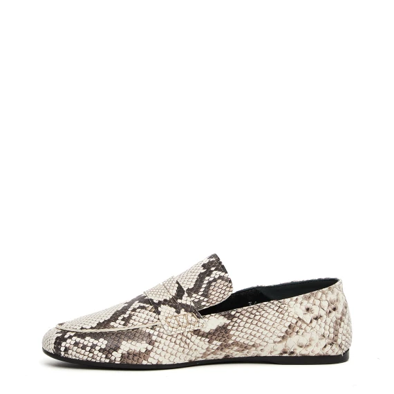 Mocassino 5440 in pelle stampata grigio panna