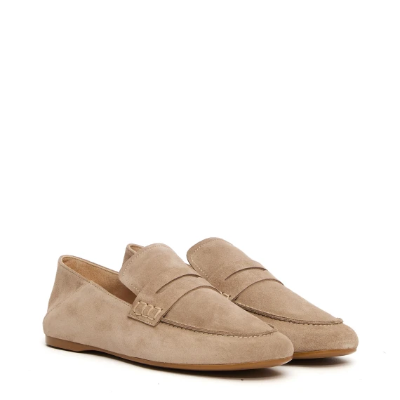 Mocassino 5540 in pelle scamosciata beige