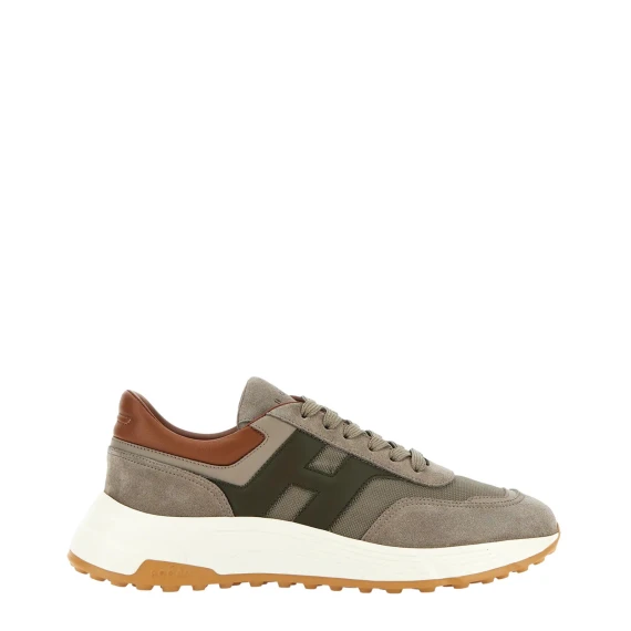 Sneakers Hyperlight in pelle scamosciata e tessuto marrone - 5