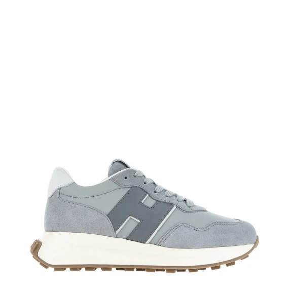 Sneakers H641 in pelle e suede azzurro