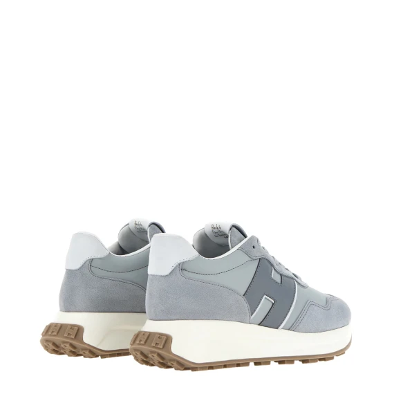 Sneakers H641 in pelle e suede azzurro
