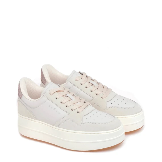 Sneakers H670 in pelle e glitter bianca