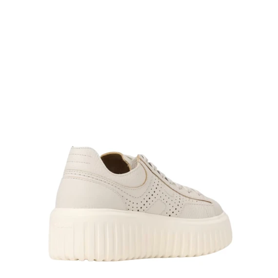 Sneakers H-stripe in pelle logo traforato e impunture