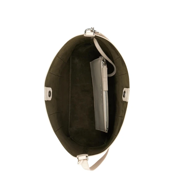 Borsa Hobo media in pelle panna