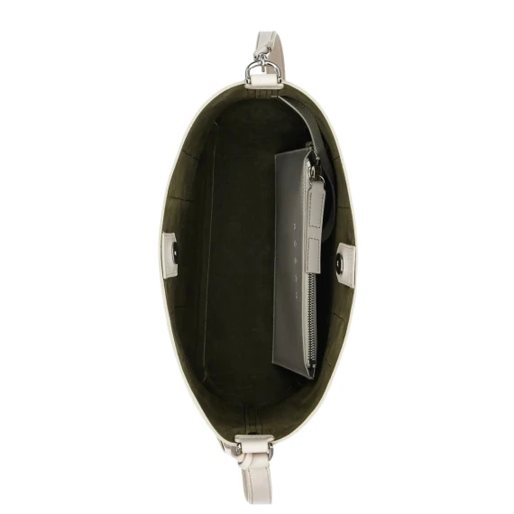 Borsa Hobo piccola in pelle avorio