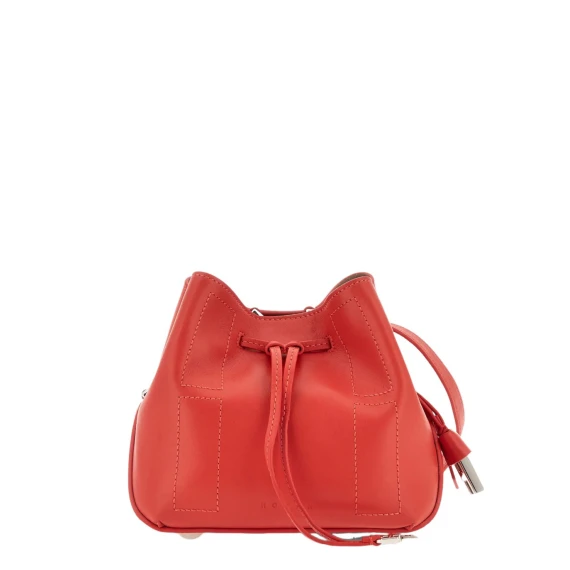 Secchiello Hocket Mini in pelle rossa