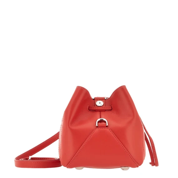 Secchiello Hocket Mini in pelle rossa