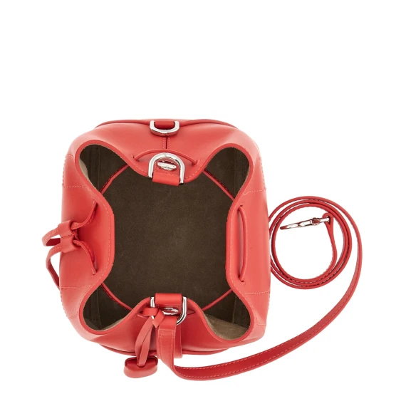 Secchiello Hocket Mini in pelle rossa