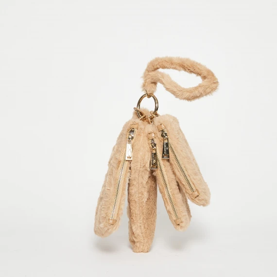 Borse a bustina in pelliccia ecologica con bracciale