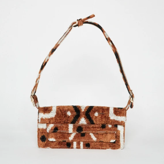 Borsa a mano in seta e cotone beige