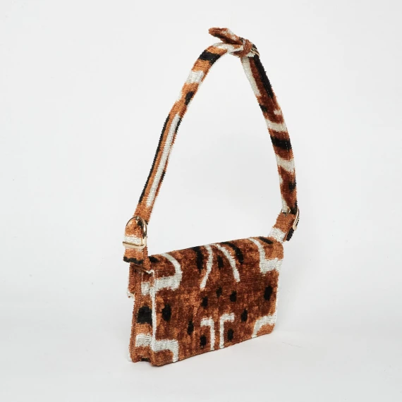 Borsa a mano in seta e cotone beige