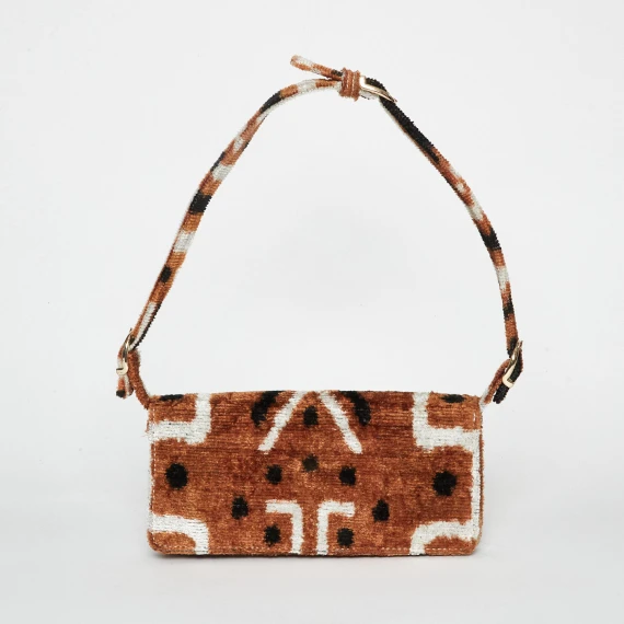 Borsa a mano in seta e cotone beige