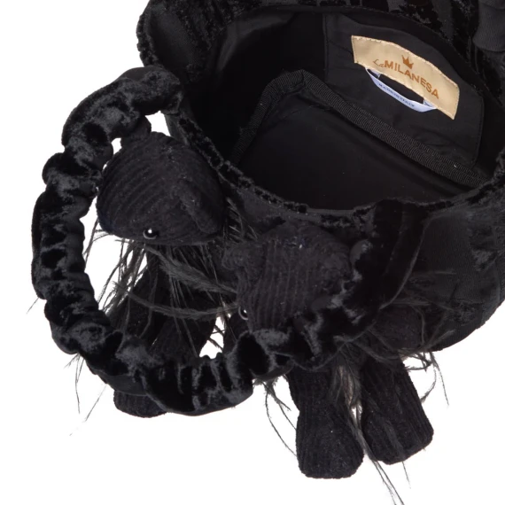 Borsa a mano Vera in tessuto e velluto nero