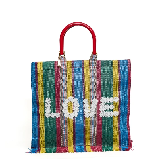 Borsa a mano Hippy Chic in nylon multicolor