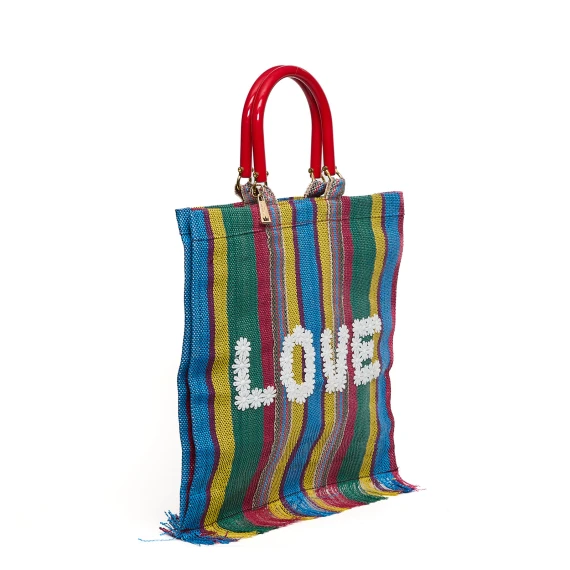 Borsa a mano Hippy Chic in nylon multicolor
