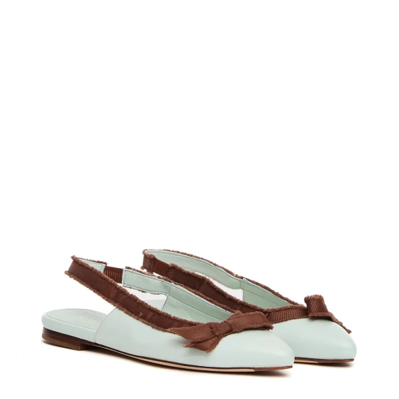 Slingback 51208 in pelle azzurra