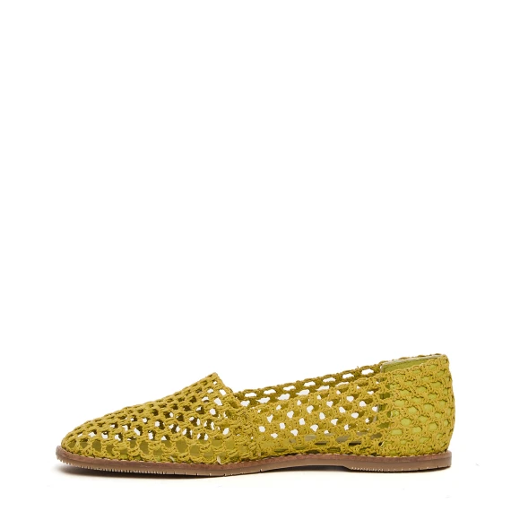 Espadrilles Belma in tessuto crochet pistacchio
