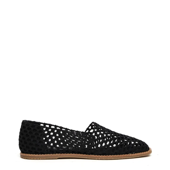 Espadrilles Belma in tessuto crochet nero