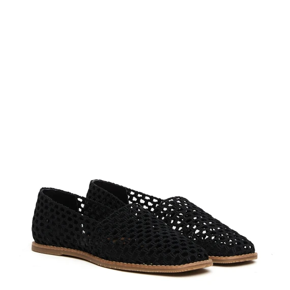 Espadrilles Belma in tessuto crochet nero