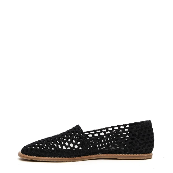 Espadrilles Belma in tessuto crochet nero