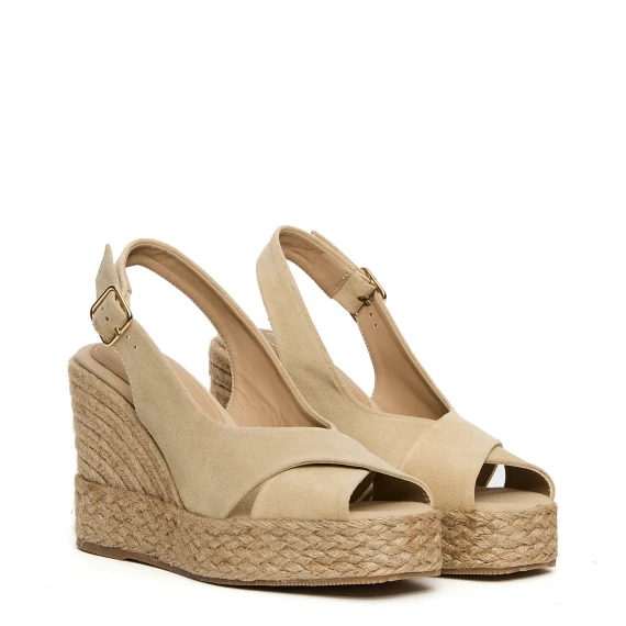 Sandali Lucie in pelle scamosciata beige