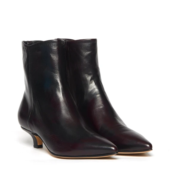 Tronchetto 4971 in pelle bordeaux scuro