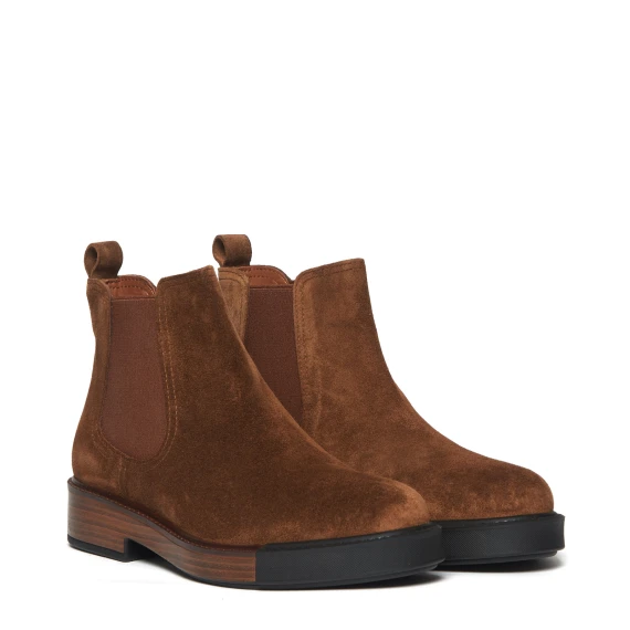 Tronchetto 11038 in pelle scamosciata cuoio