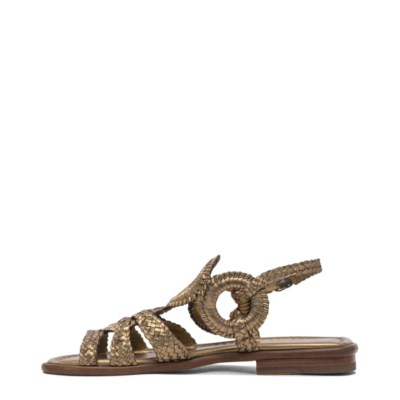 Sandalo 11235 in pelle intrecciata bronzo